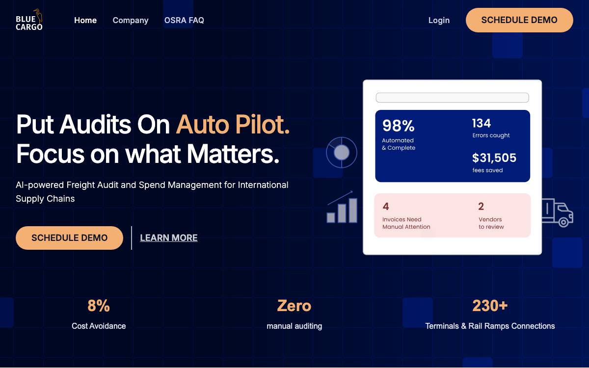 BlueCargo website preview