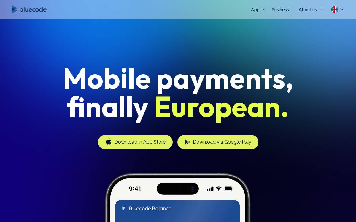 Bluecode website preview