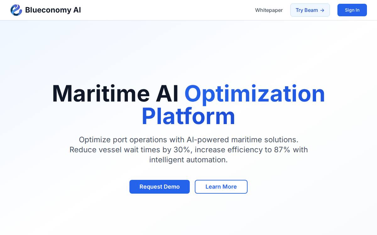Blueconomy AI website preview