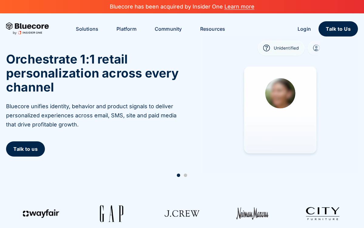 Bluecore website preview