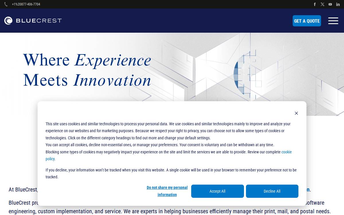 BlueCrest website preview