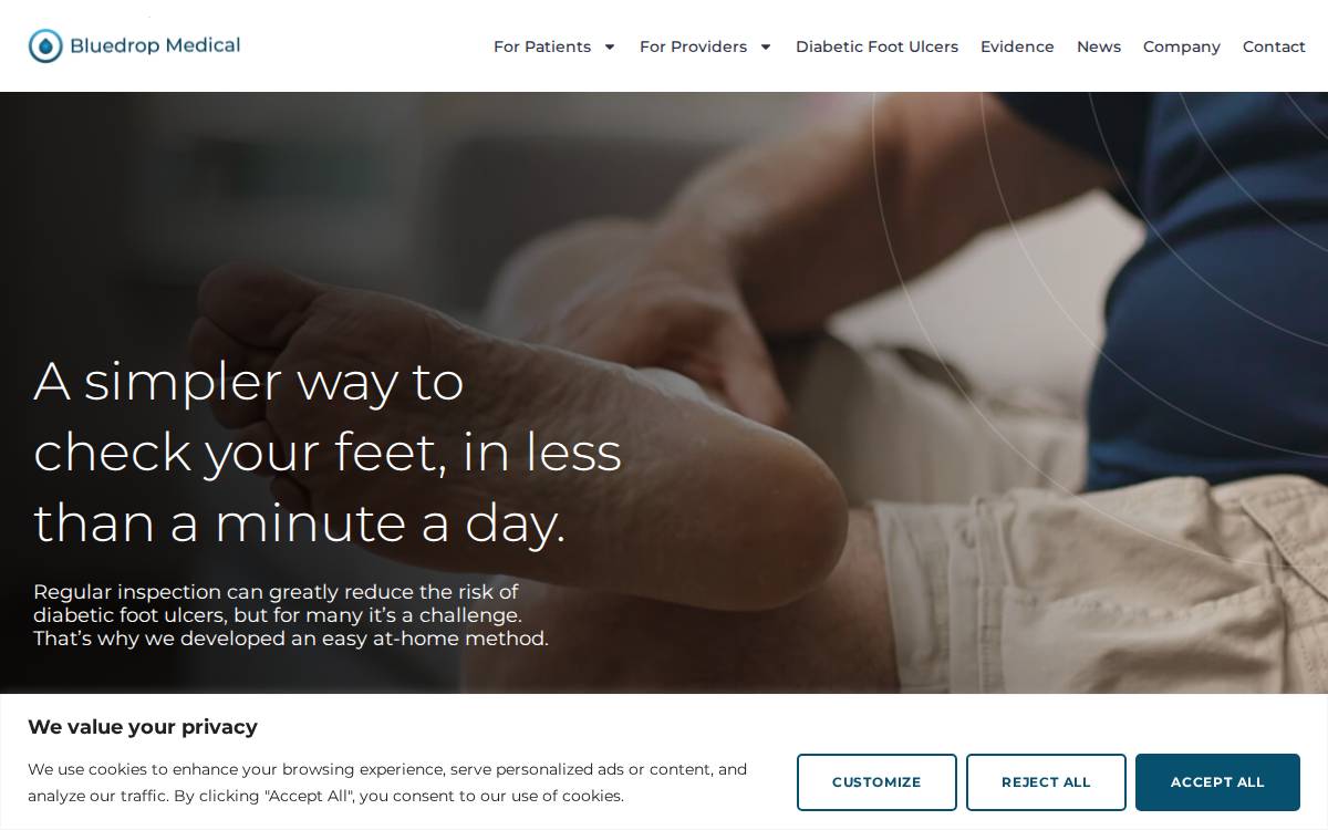 Bluedrop Medical website preview