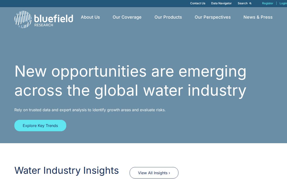 Bluefield Research website preview