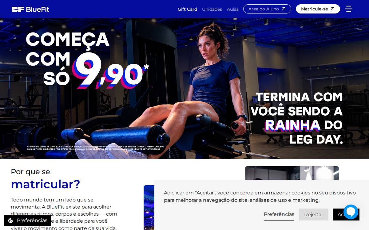 Bluefit website preview