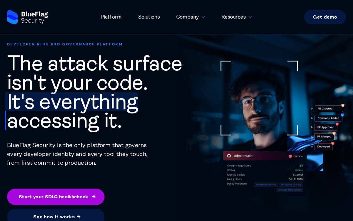 Blueflag Security website preview