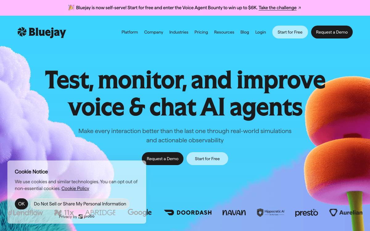 Bluejay website preview