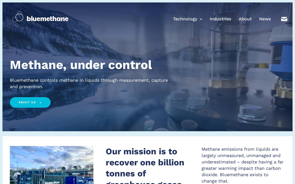 Bluemethane website preview