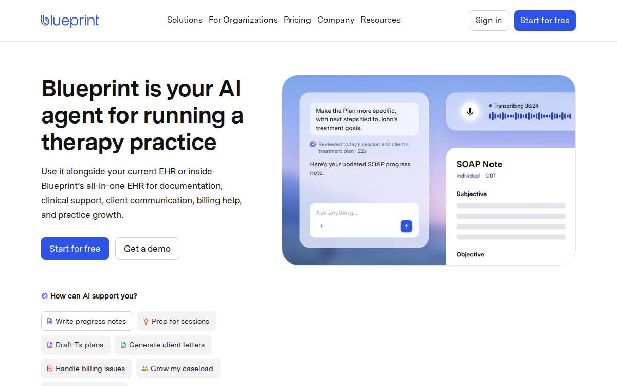 Blueprint website preview