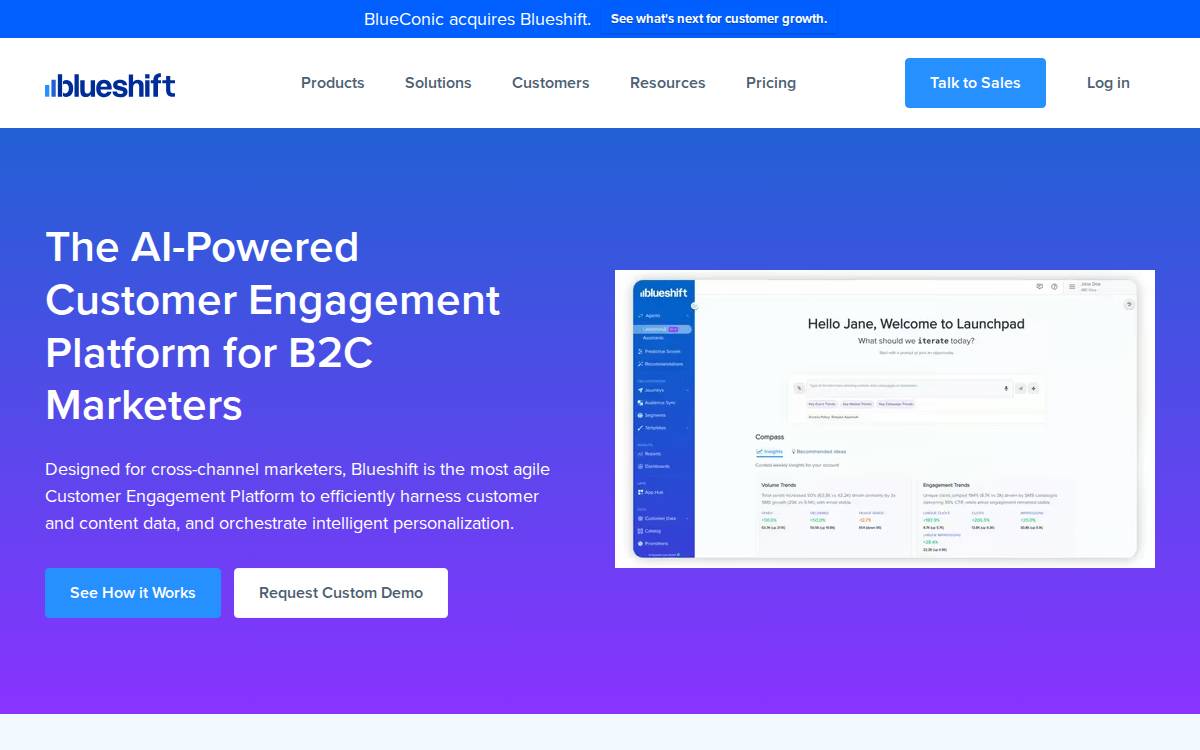 Blueshift website preview