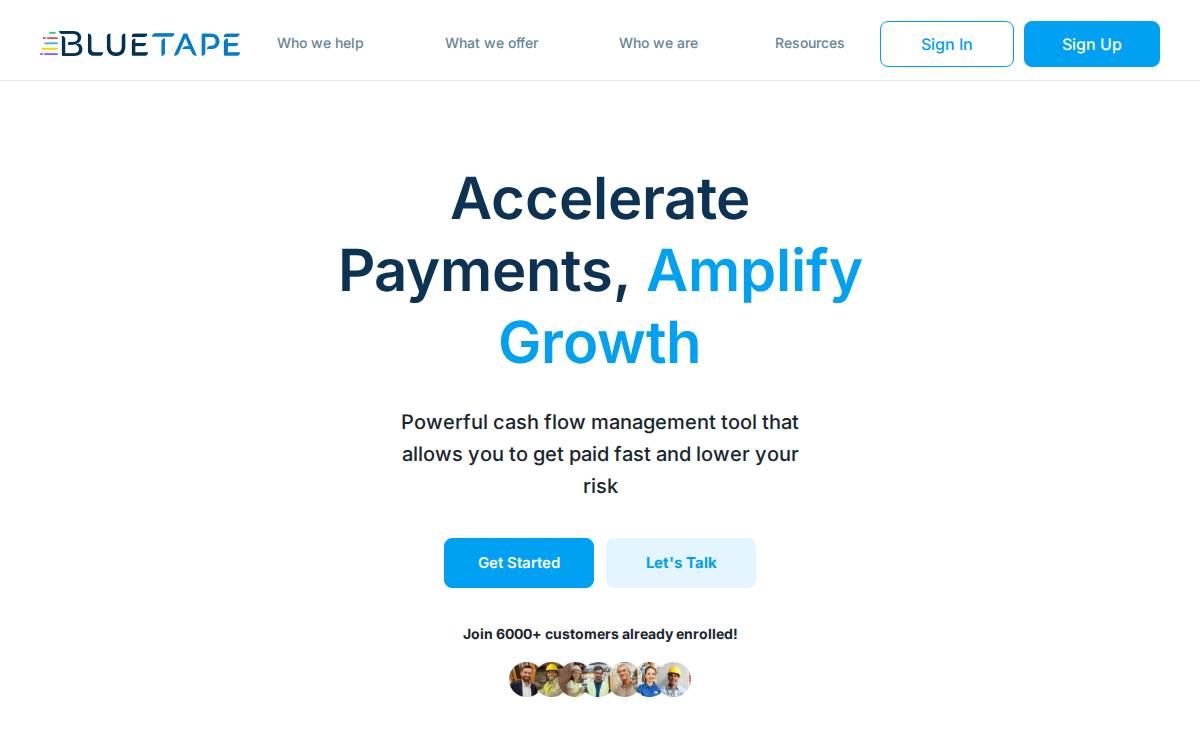 Bluetape website preview