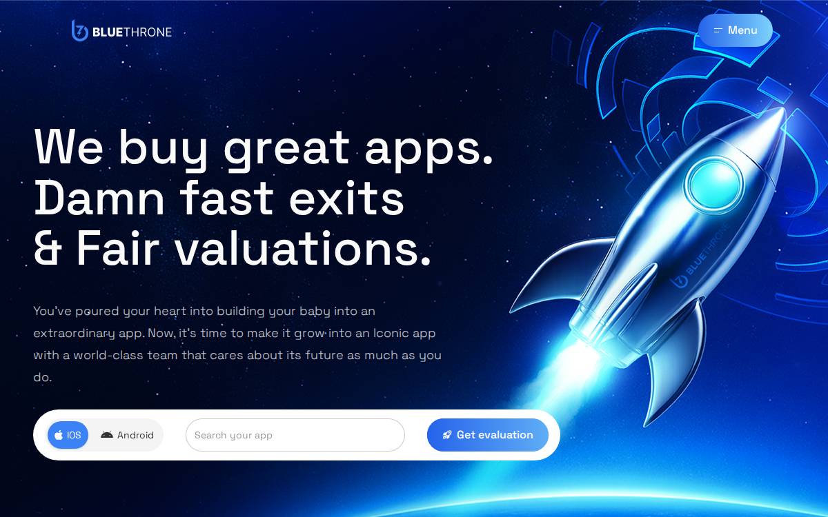 Bluethrone website preview
