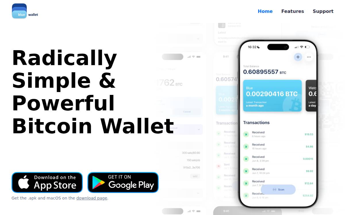 BlueWallet website preview
