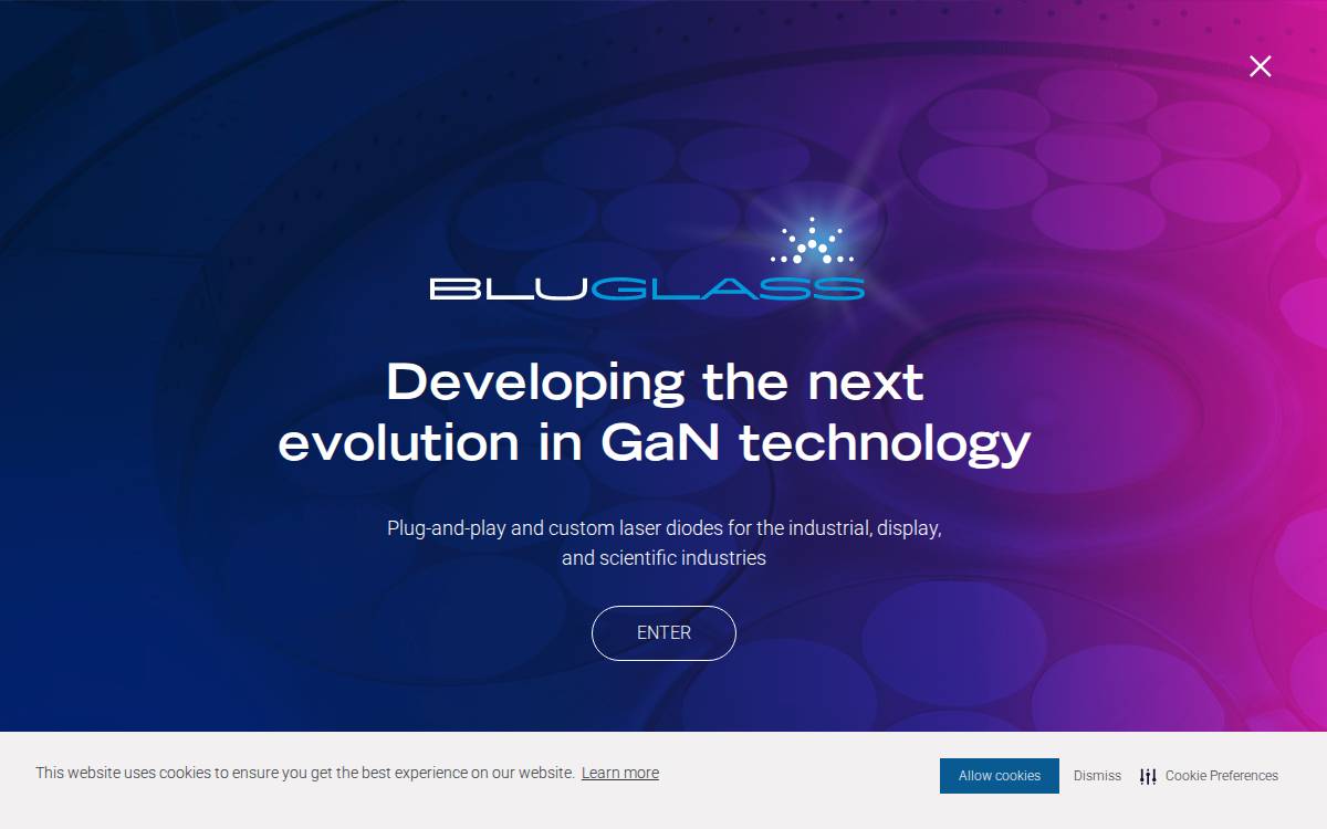 BluGlass website preview