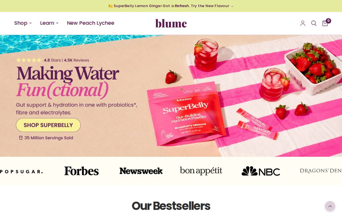 Blume website preview