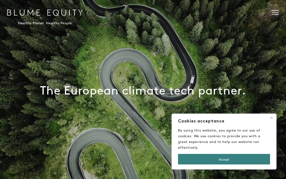 Blume Equity website preview