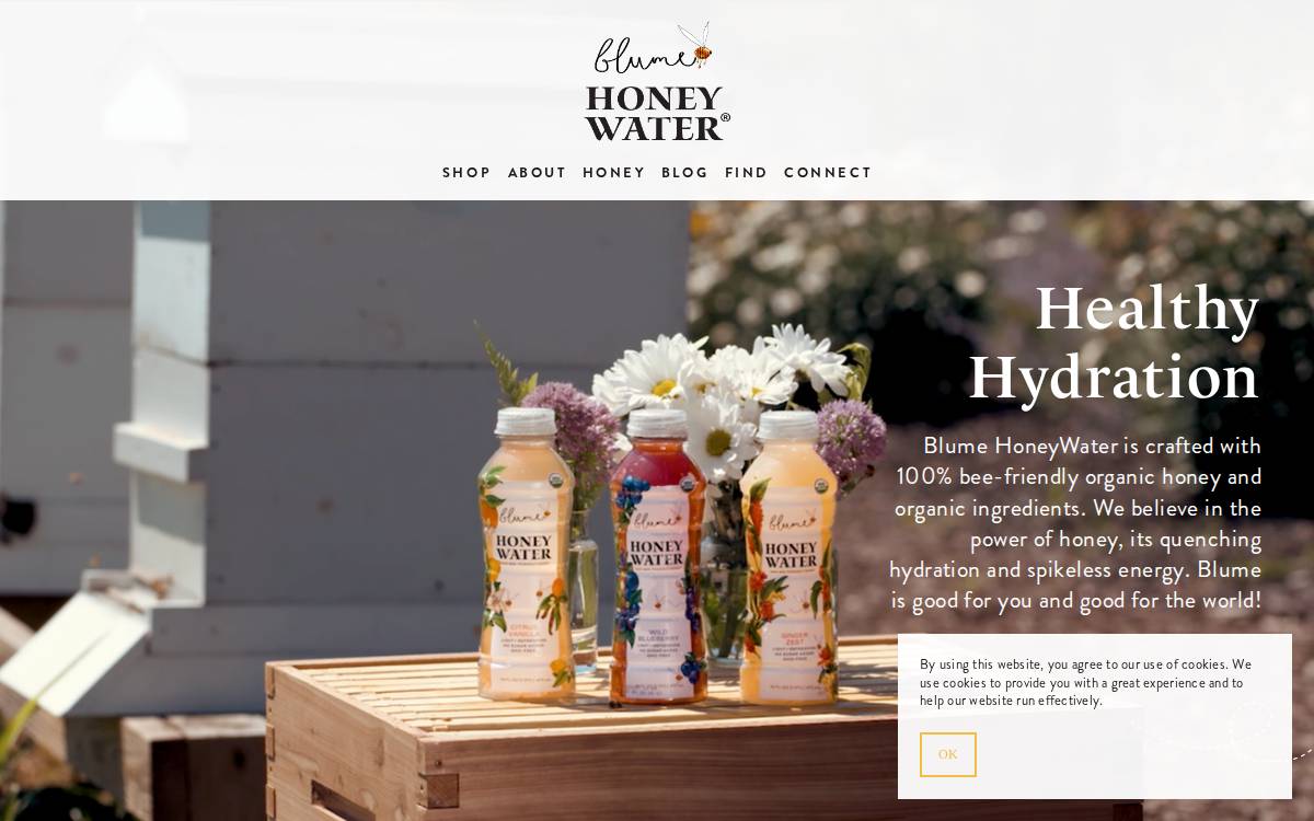 Blume Honey Water website preview
