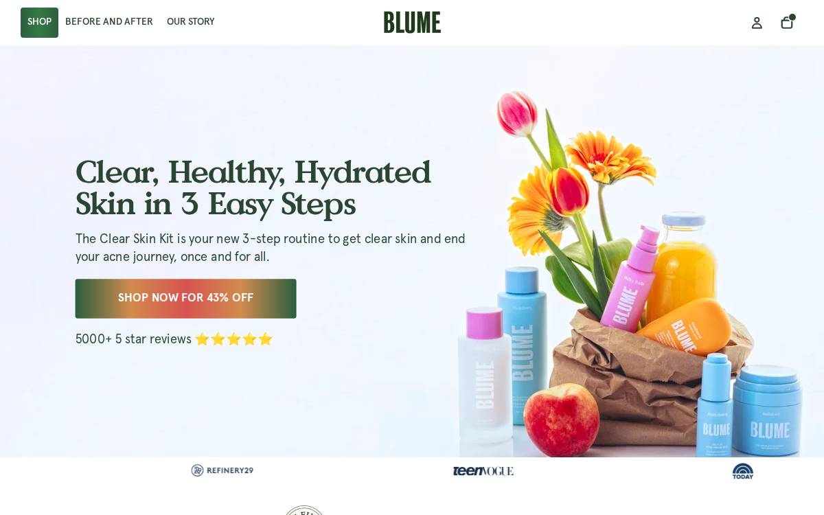 Blume website preview