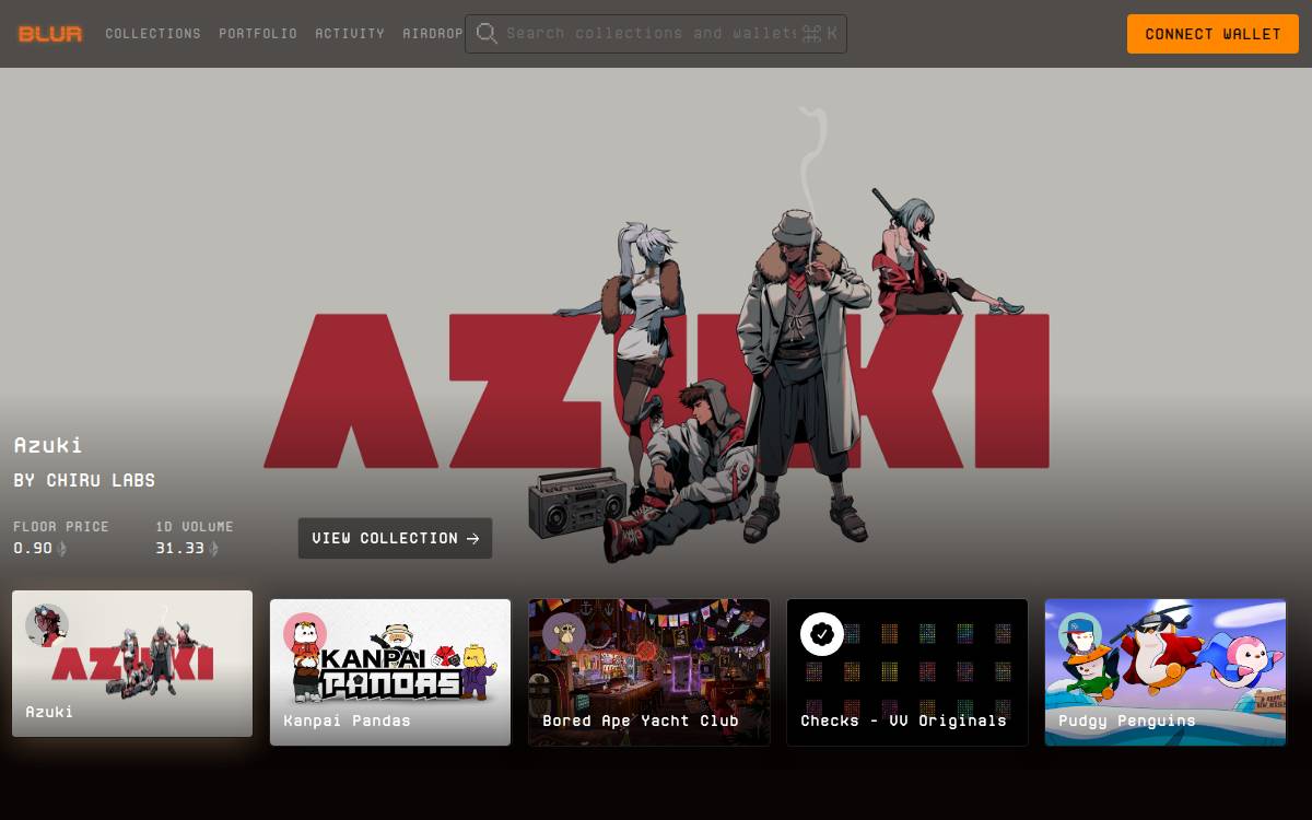 Blur website preview