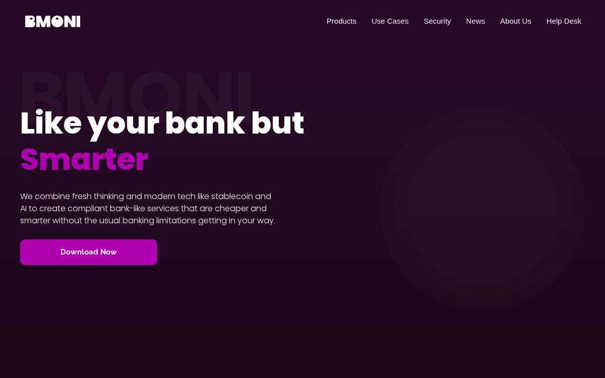 BMoni website preview