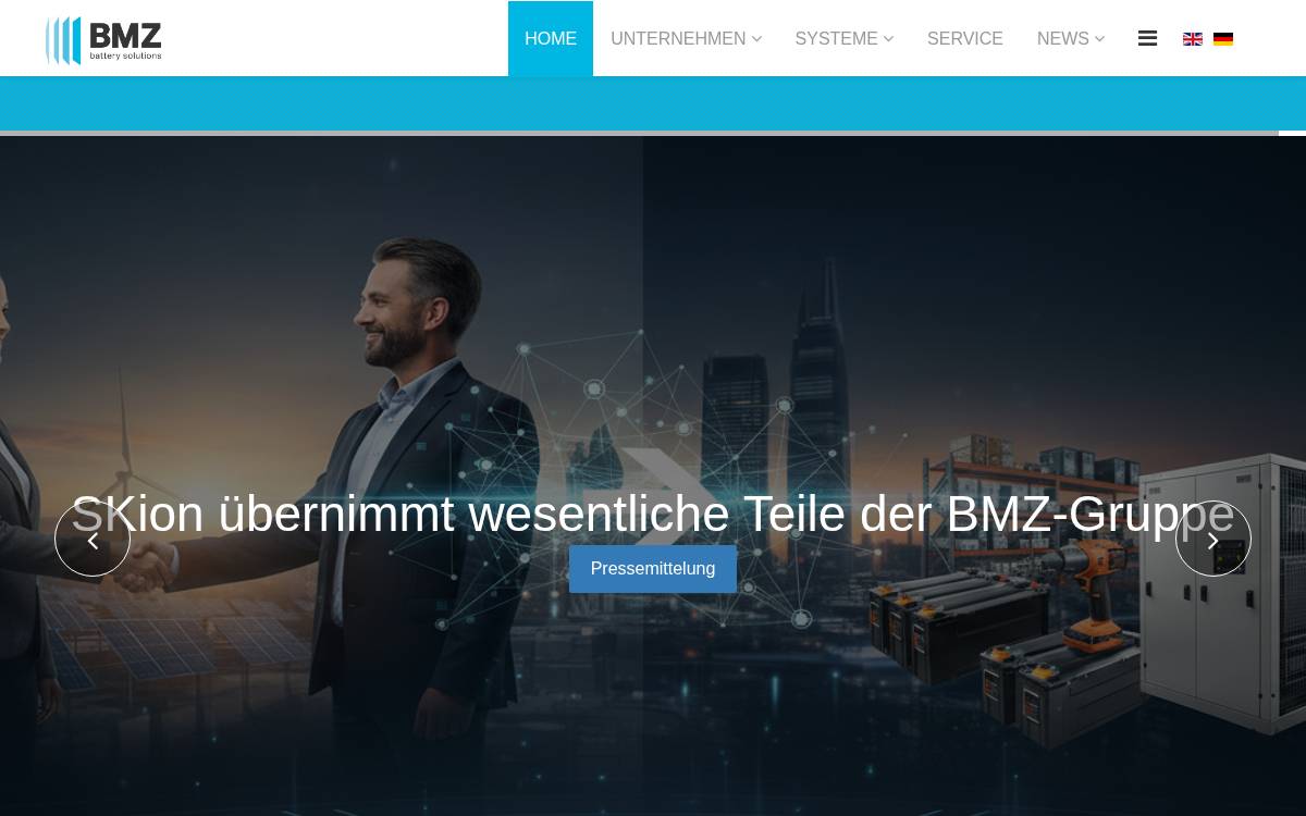 BMZ Battery Solutions website preview