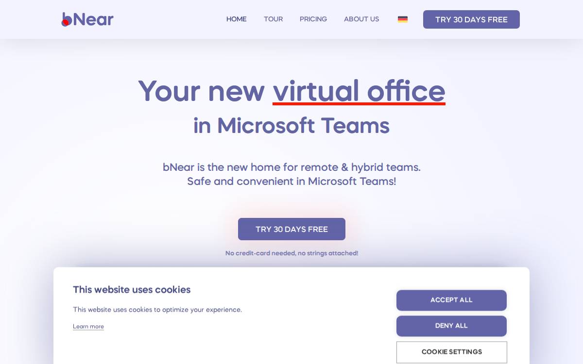 bNear website preview