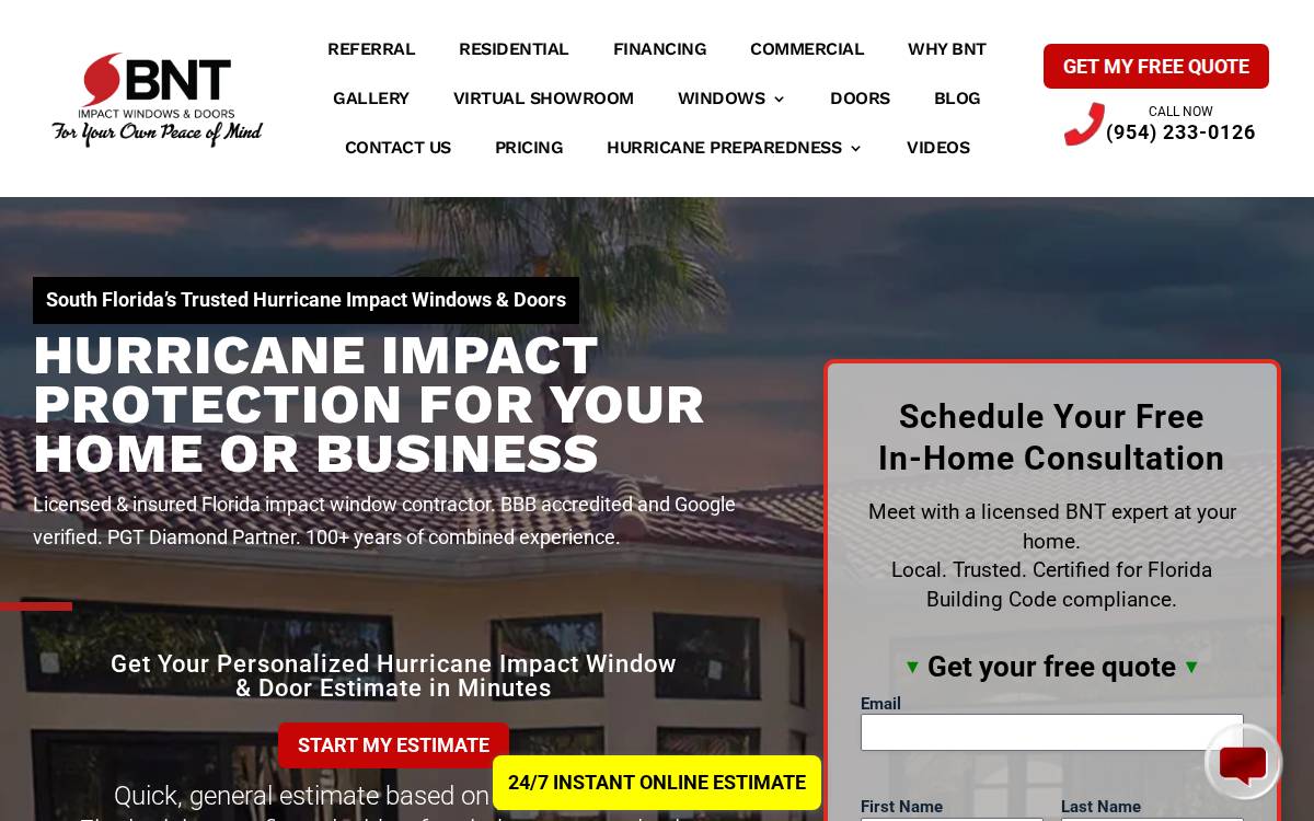 Bntwindowsanddoors website preview