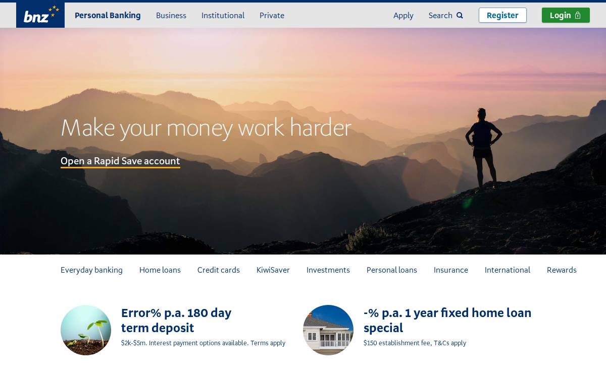 BNZ branch website preview