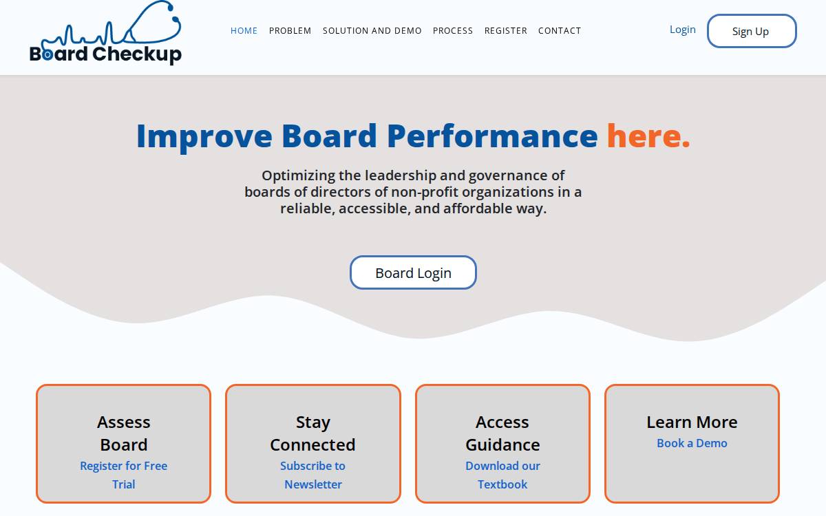 Board Checkup website preview