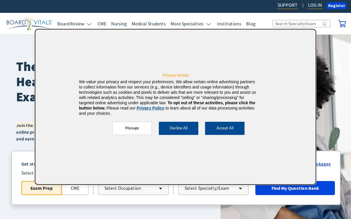 Board Vitals website preview