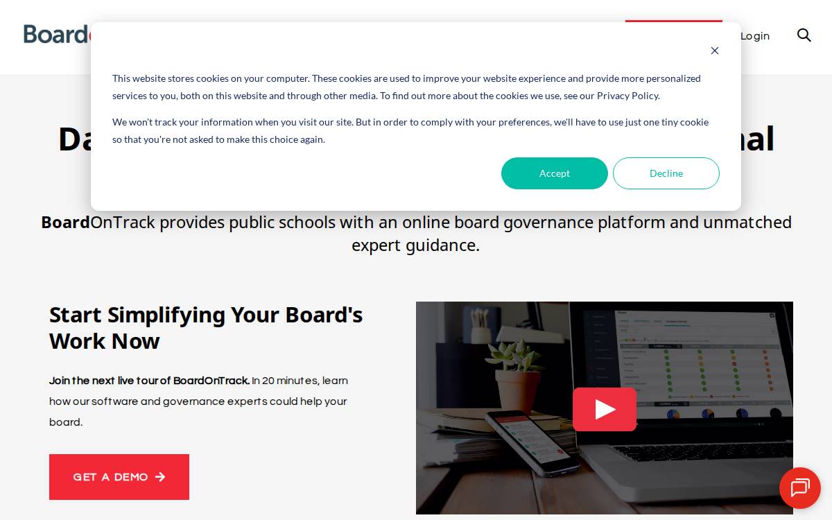 BoardOnTrack website preview