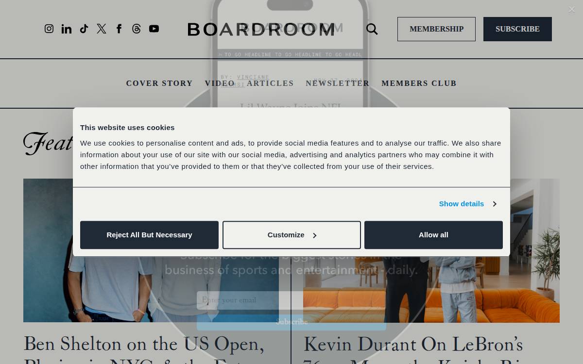 Boardroom website preview