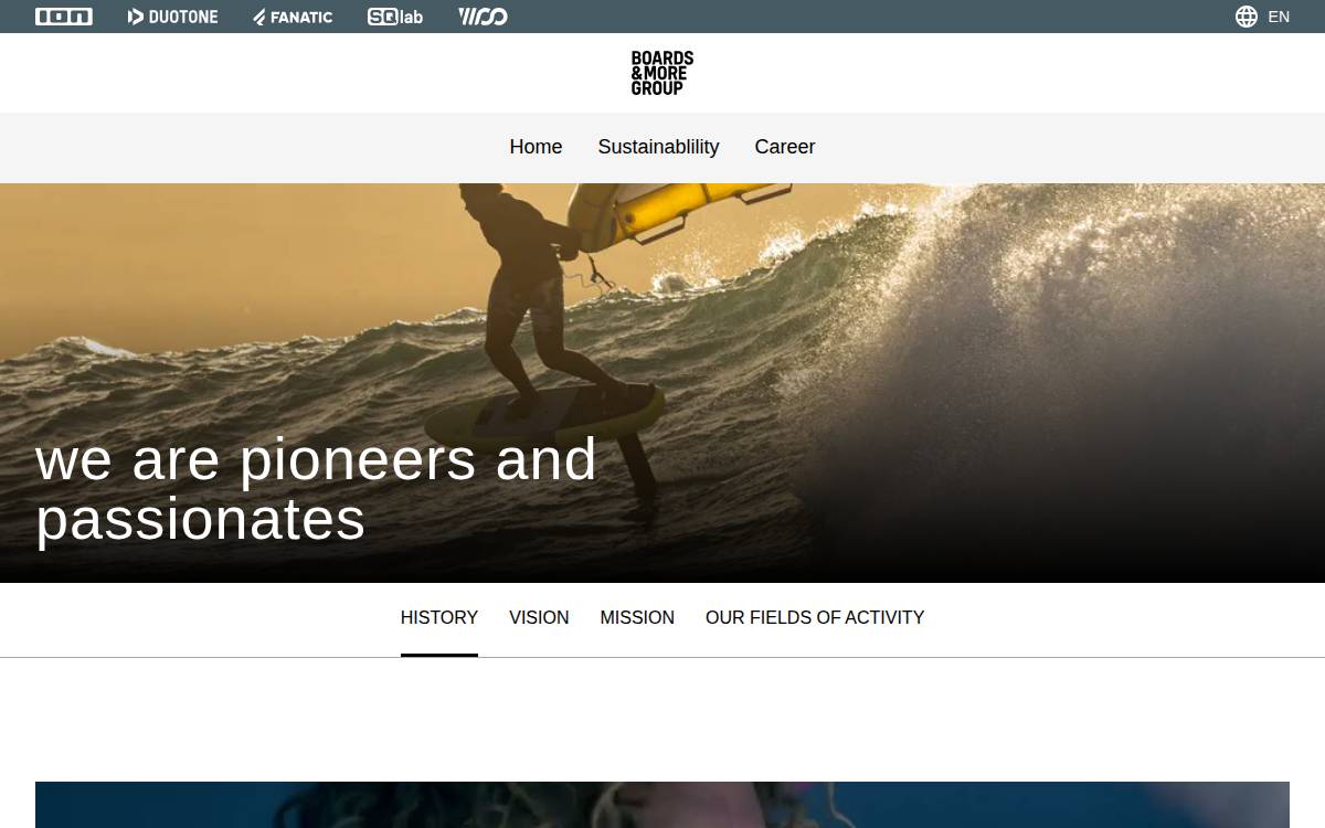 BOARDS & MORE Group website preview