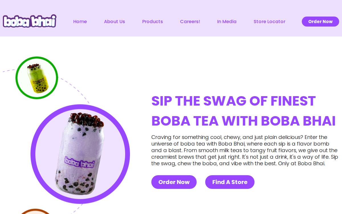 Boba Bhai Consumer Brand website preview