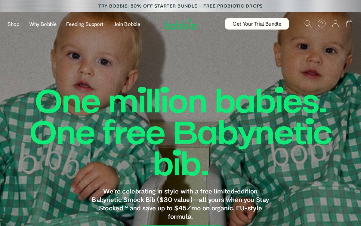 Bobbie website preview