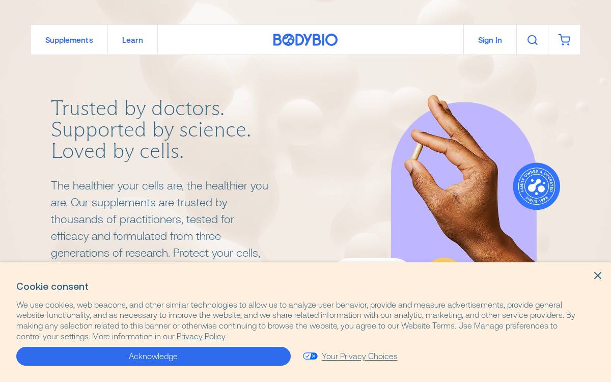 BodyBio website preview