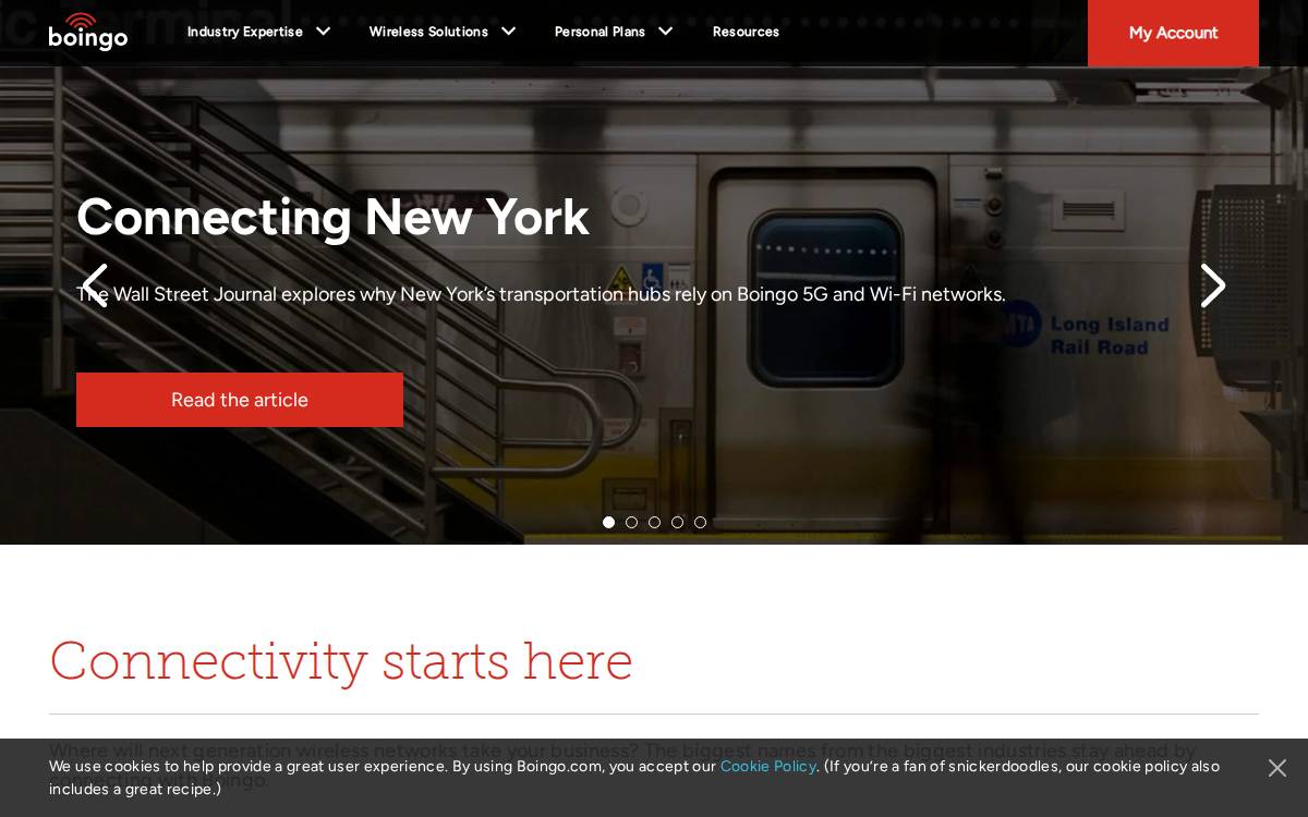 Boingo Wireless website preview