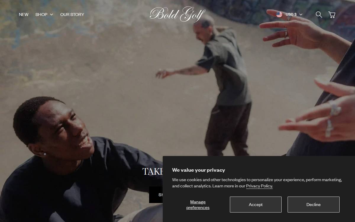 Bold Golf website preview