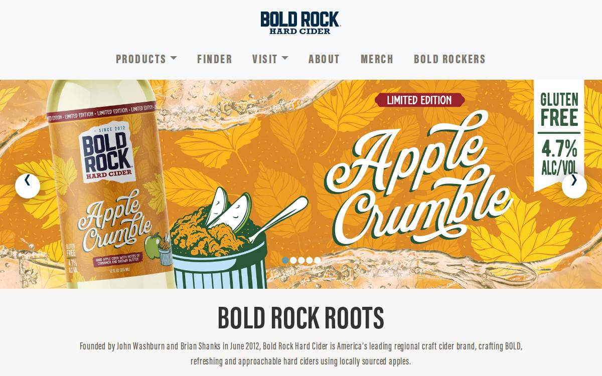 Bold Rock Hard Cider website preview
