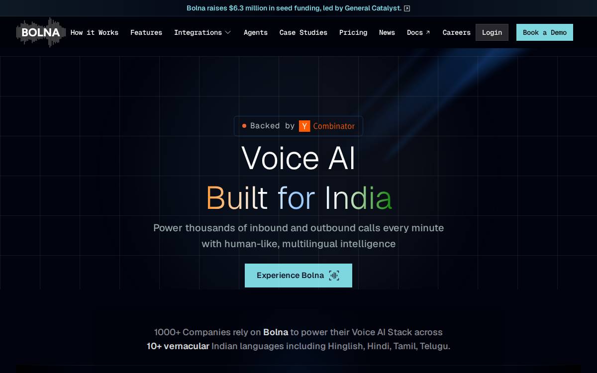 Bolna AI website preview