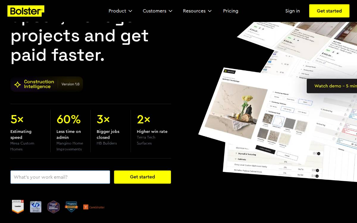 Bolster website preview