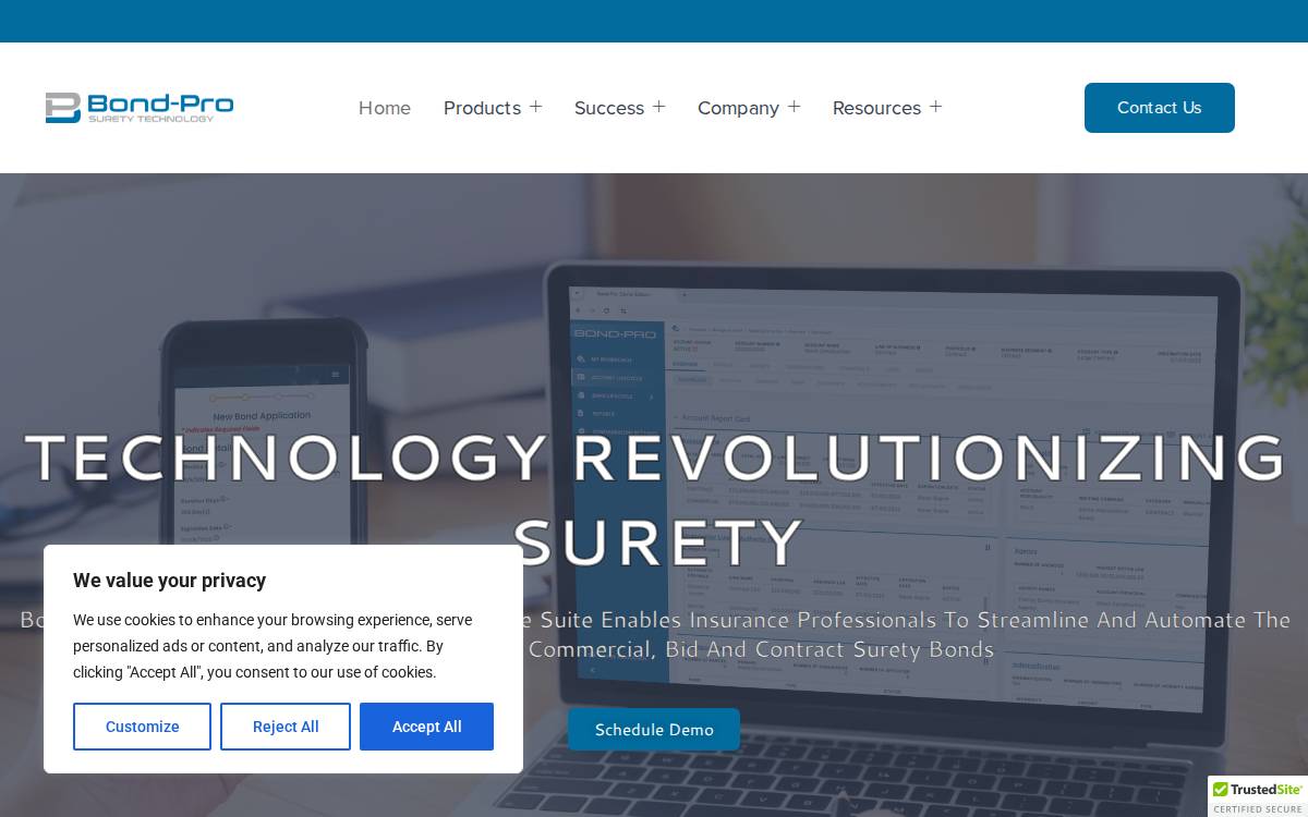 Bond-Pro website preview