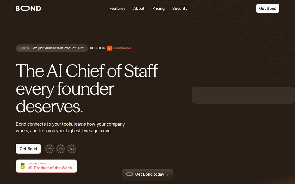 Bond website preview