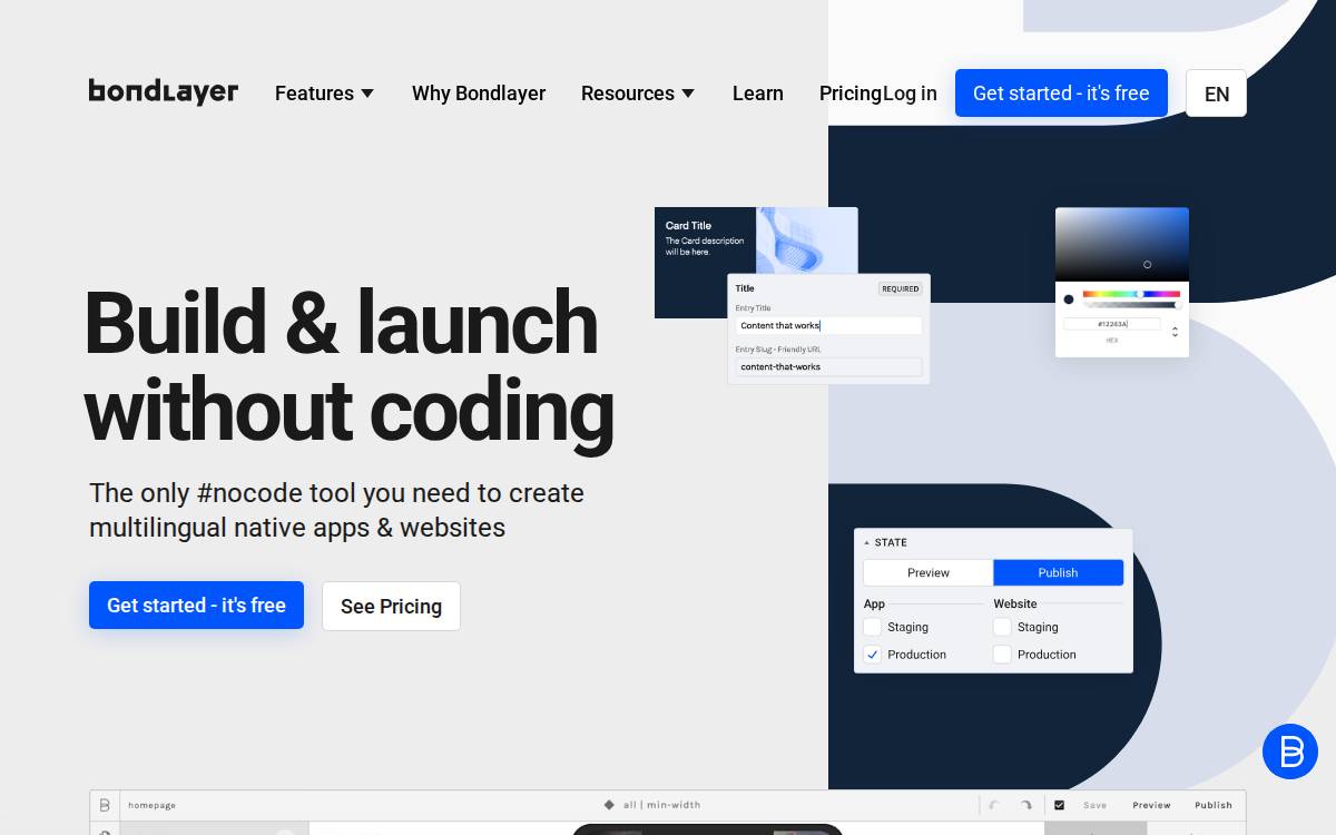 Bondlayer website preview