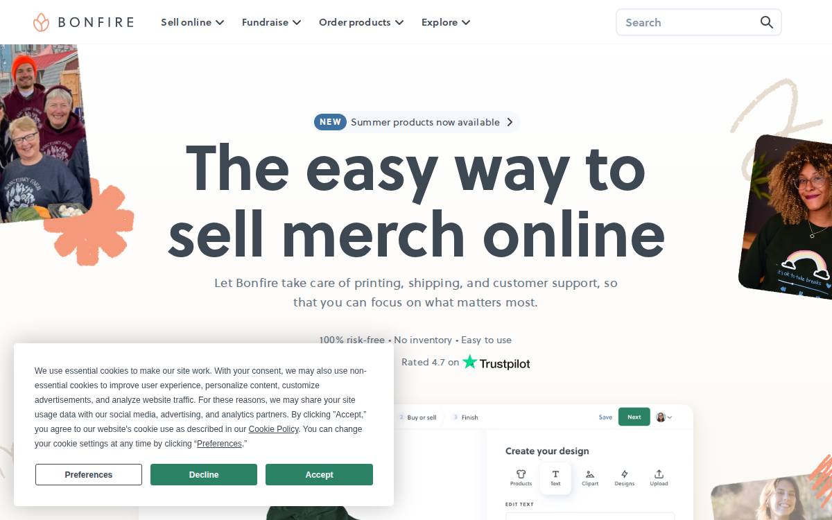 Bonfire website preview