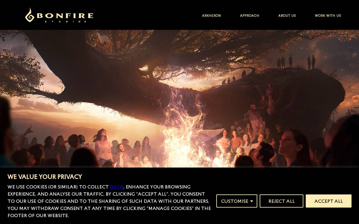 Bonfire Studios website preview