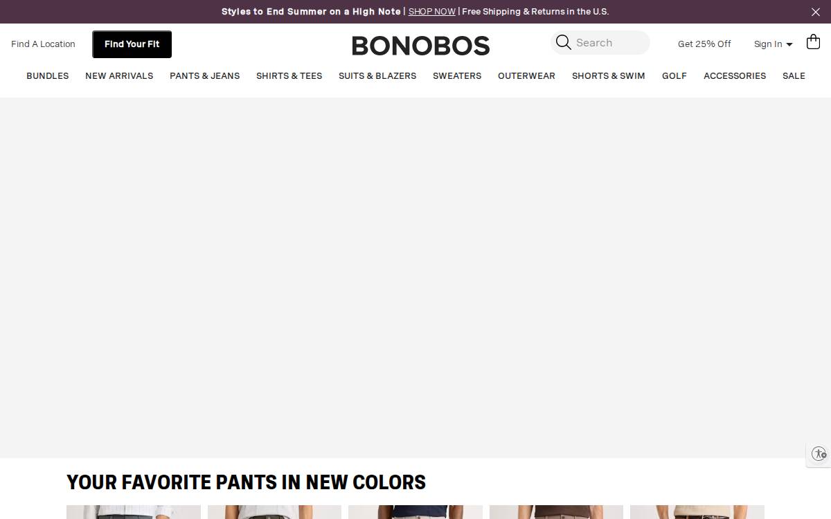 Bonobos Official website preview