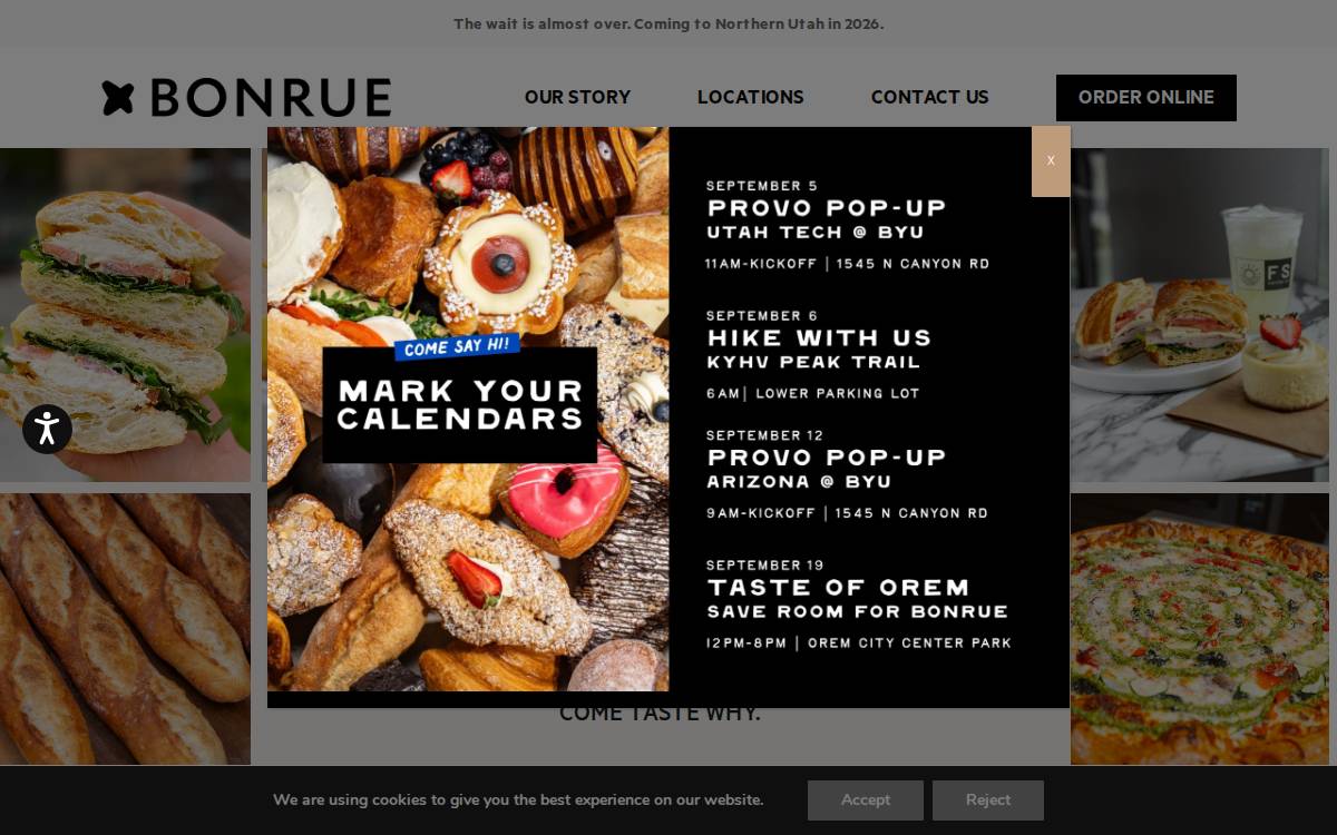 Bonrue Bakery website preview