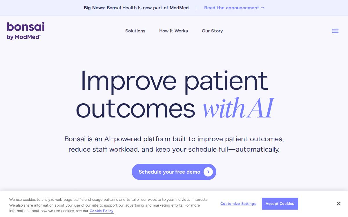 Bonsai Health website preview