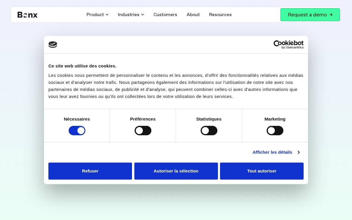 Bonx website preview
