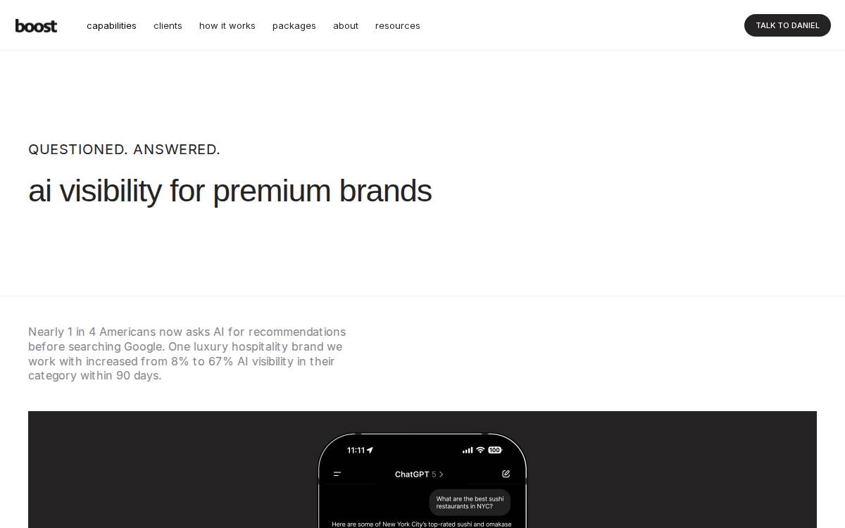 Boo website preview